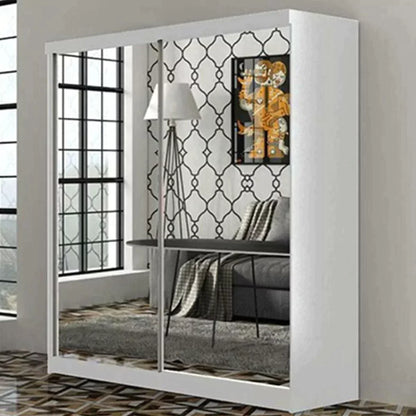 Castle White Fully Mirrored Sliding Door Wardrobe - 150cm and 200cm