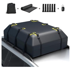 Car roof bag with 0.4 m³ volume, waterproof roof luggage bag, roof box with door hook, combination lock and non-slip mat
