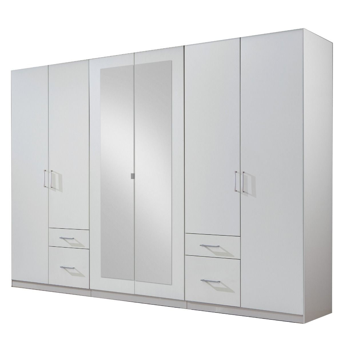 FLOCK 6 Door Wardrobe White 270cm