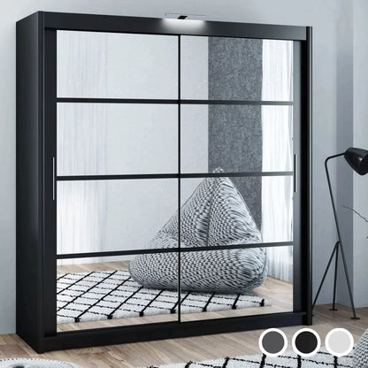 Dexter Sliding Door 160cm Wardrobe - Grey, White, Black
