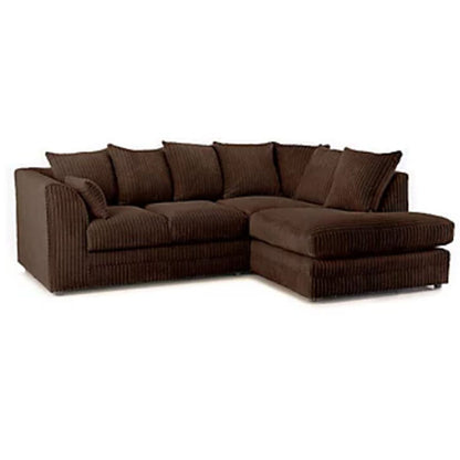 Daniel Jumbo Cord 4 Seater Corner Sofa Coffee - Left and Right Arm - Available in Other Colours