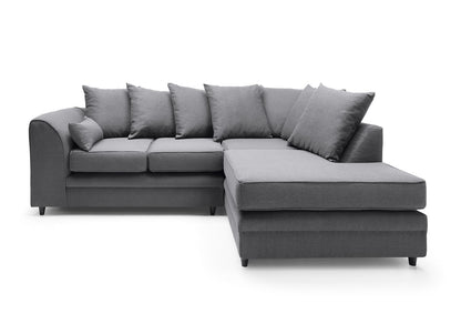 Dorota II Fabric Corner Sofa - Dark Grey