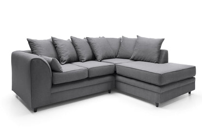Dorota II Fabric Corner Sofa - Dark Grey