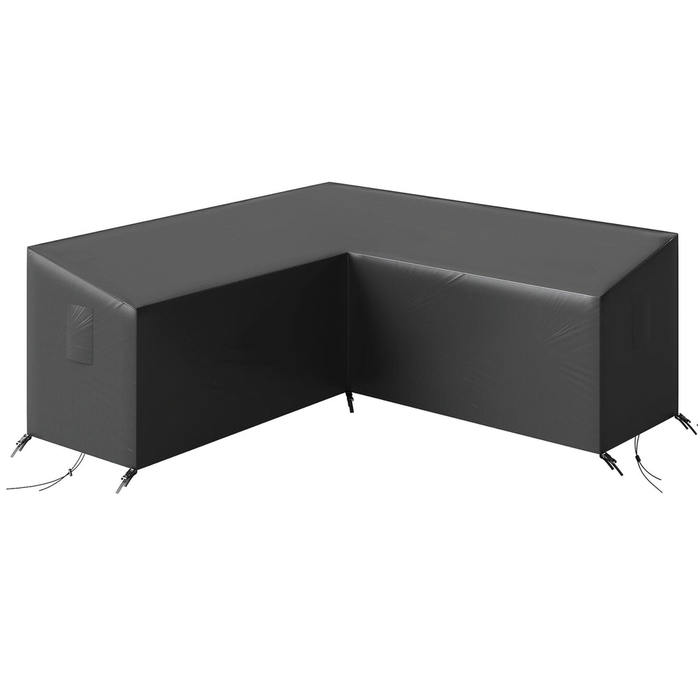 Outsunny V-Shaped Patio Furniture Cover, Waterproof Outdoor V-Shaped Sectional Sofa Cover, Anti-UV with Air Vent, Black
