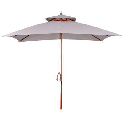 Outsunny 3 m Square Canopy Parasol - Grey
