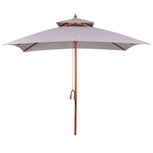 Outsunny 3 m Square Canopy Parasol - Grey