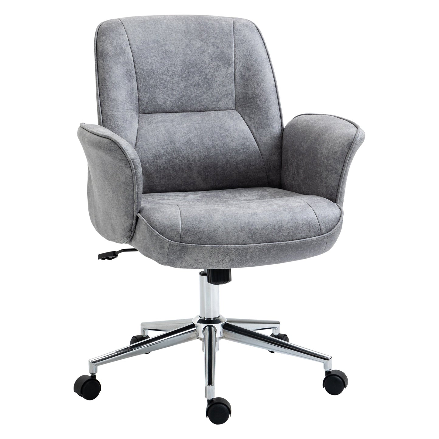 Vinsetto Swivel Computer Office Chair Mid Back Desk Chair Home Study Bedroom, Light Grey