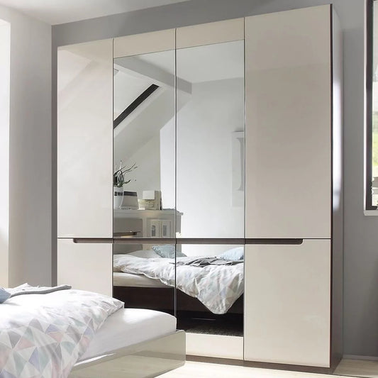 Holden 4-Door Wardrobe 180cm - Dark Sonoma Oak & Cappucino Gloss or White