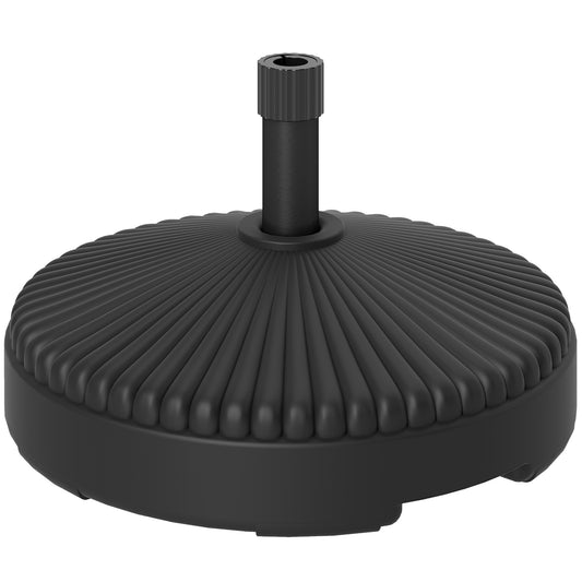 Outsunny Garden Parasol Base Holder, 28kg Sand Filled, 23kg Water Filled, Sun Umbrella Base, Î¦55 x 30H cm Black