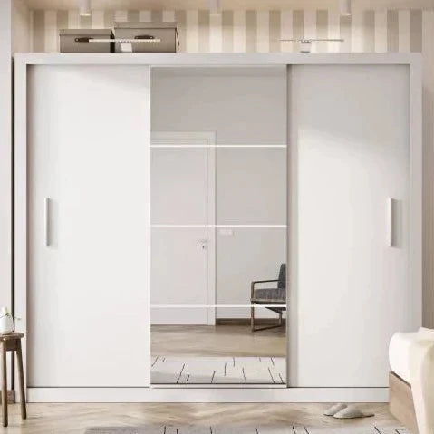 Bravo-01 Sliding Door Wardrobe 250cm - White Matt