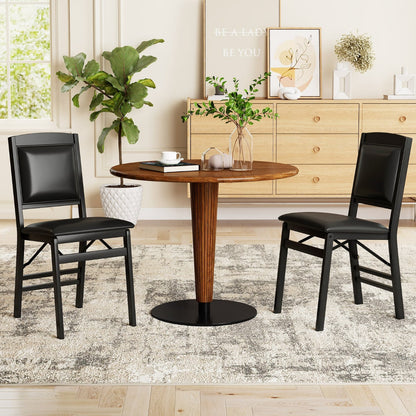 Dining Chair Set of 2 with Padded Seat and Soft Backrest-Black
