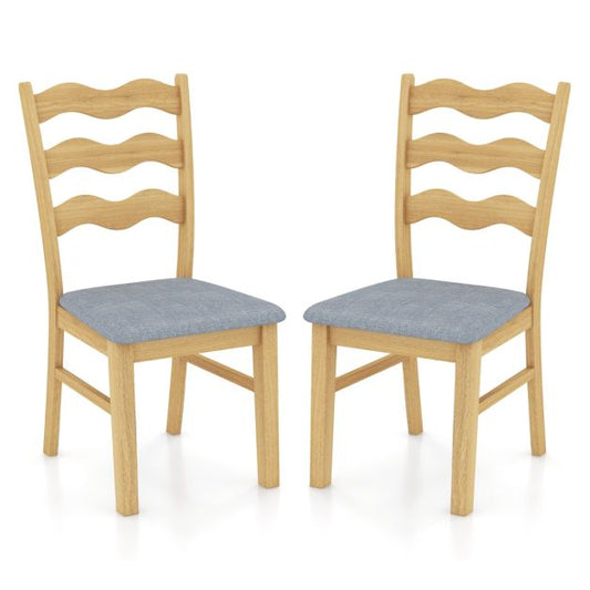 Dining Chair Set of 2 with Padded Seat for Dining Room Living Room Home-Natural