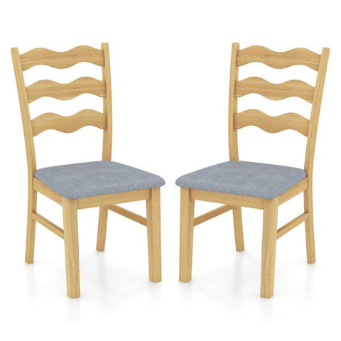 Dining Chair Set of 2 with Padded Seat for Dining Room Living Room Home-Natural