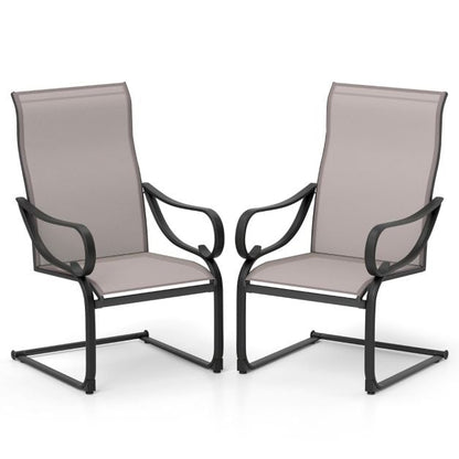Set of 2 patio chairs with high backrest & mesh seat rocking chairs