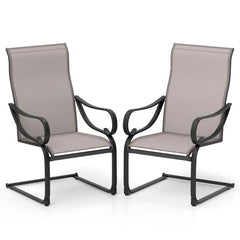Set of 2 patio chairs with high backrest & mesh seat rocking chairs
