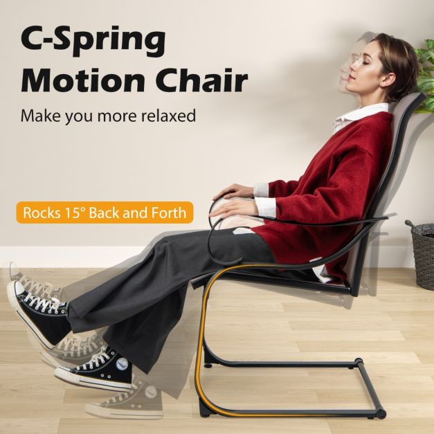 Set of 2 patio chairs with high backrest & mesh seat rocking chairs