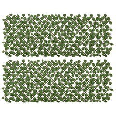 Outsunny Set of 2 Expandable Artificial Trellis Hedges - Realistic Leaf Privacy Screen, 2 x 1 m