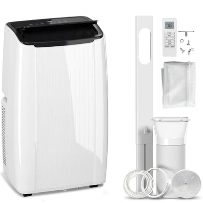 HOMCOM 12000 BTU 5-in-1 Portable Air Conditioner with Cool, Heat, Dehumidifier, Fan, Sleep, WiFi Voice Control, White