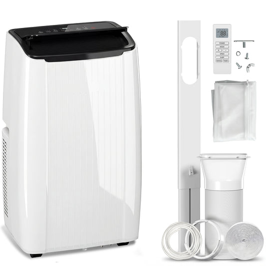 HOMCOM 12000 BTU 5-in-1 Portable Air Conditioner with Cool, Heat, Dehumidifier, Fan, Sleep, WiFi Voice Control, White