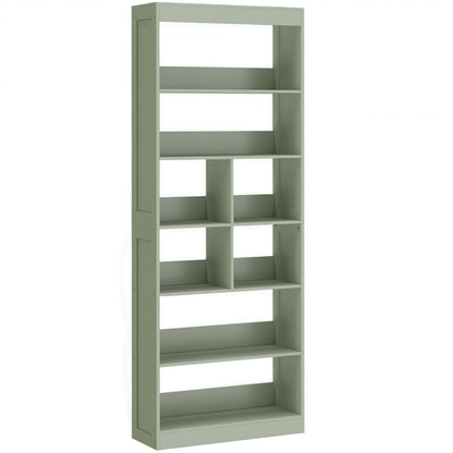 HOMCOM Bookcase, 6-Tier Bookshelf with Open Storage Shelves, Cubes, 180 cm Tall Display Shelf with Anti-Tipping Design, Green