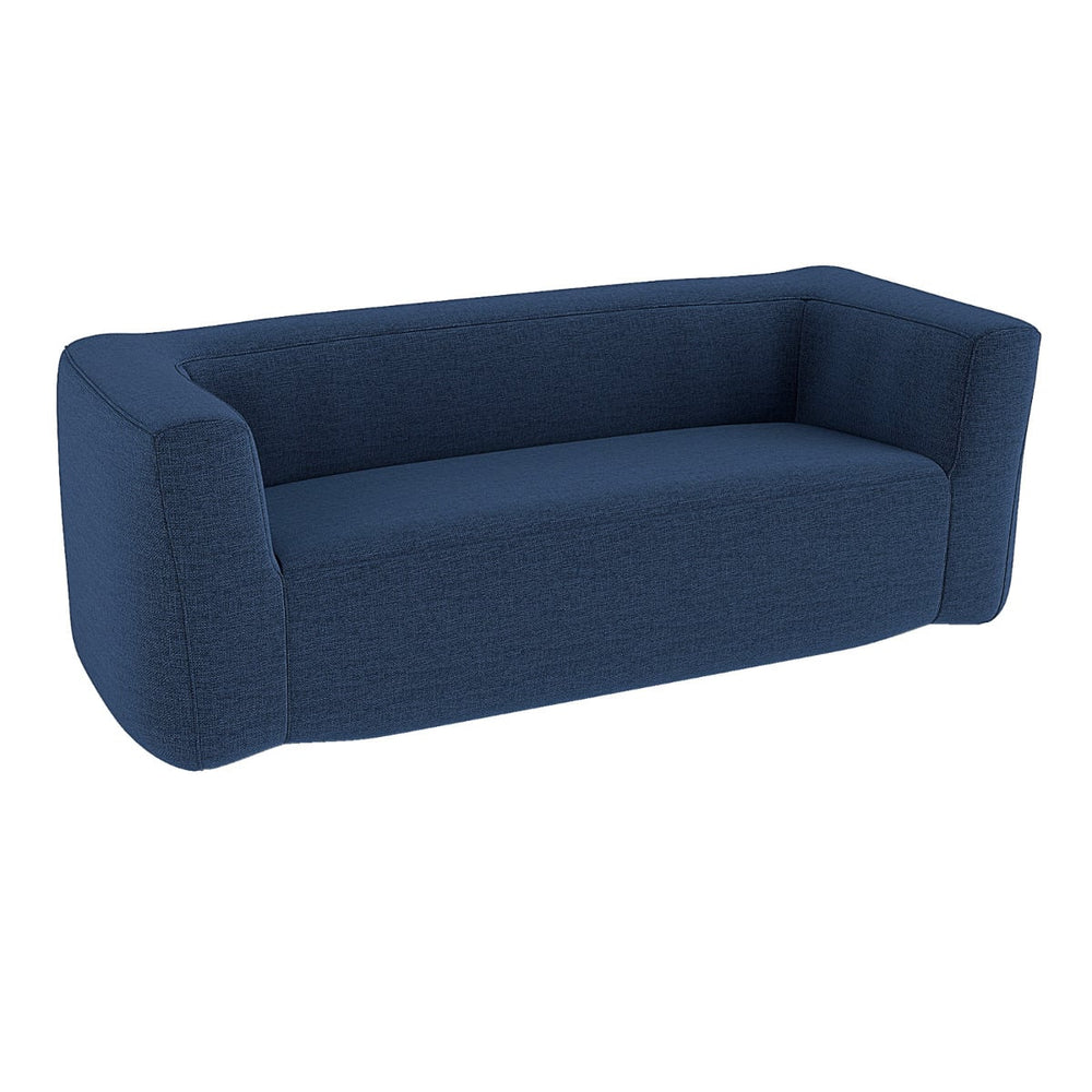 Double Inflatable Couch Portable Blow Up Sofa with Detachable Cover-Blue