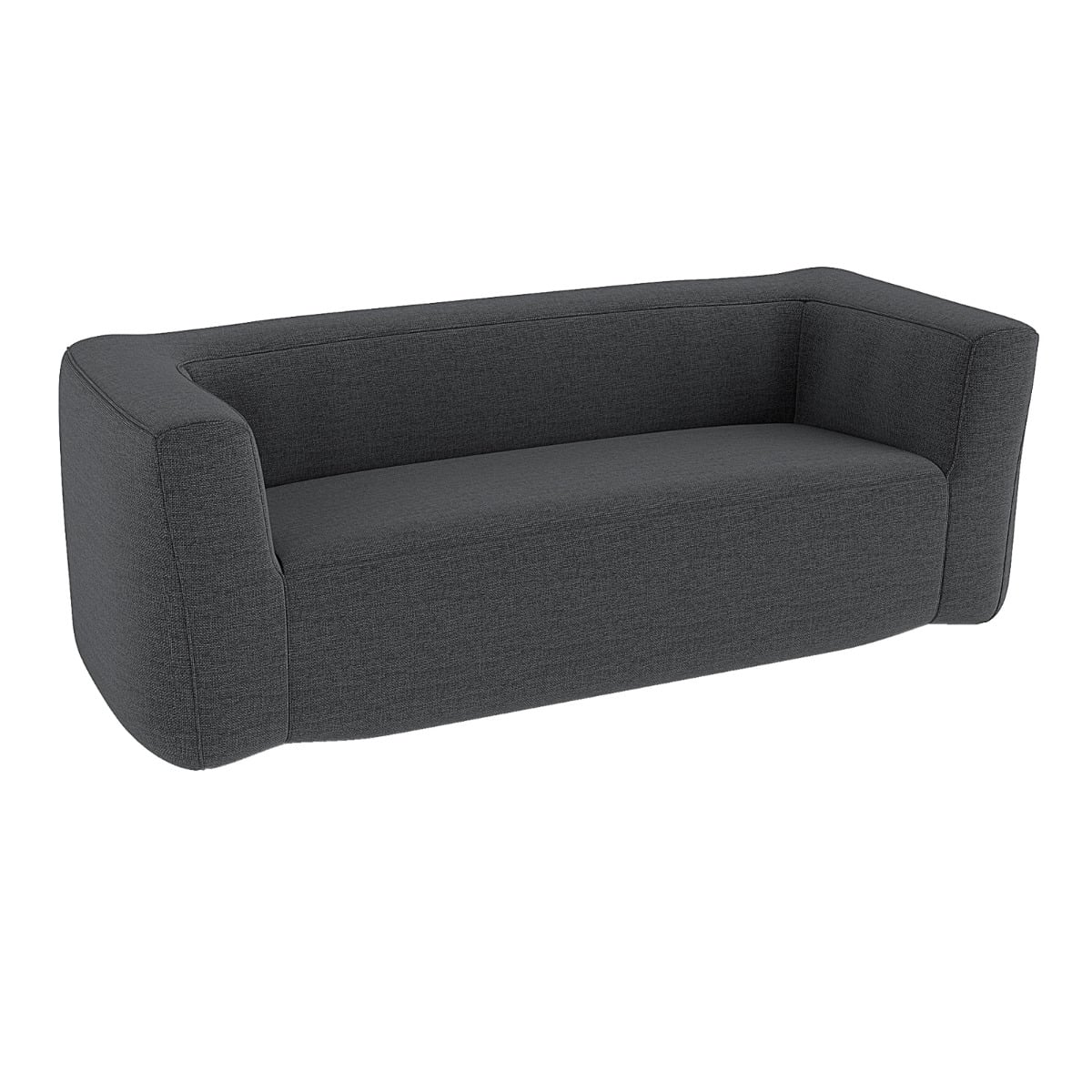 Double Inflatable Couch Portable Blow Up Sofa with Detachable Cover-Grey