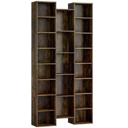 HOMCOM 21-Compartment Bookshelf - Brown