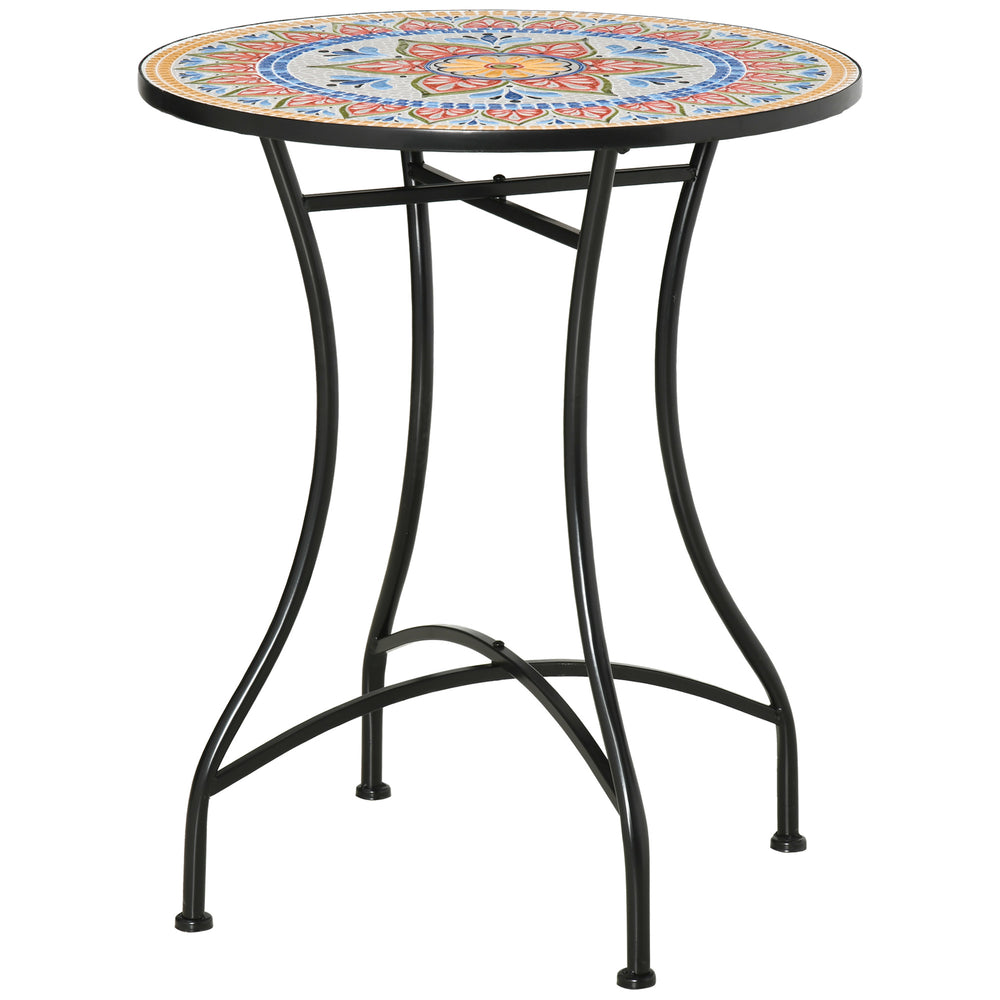 Outsunny _60cm Mosaic Outdoor Patio Table - Red