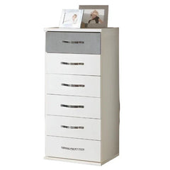 White Chest of Drawers DAYTON Tallboy Medium Chest, 6 Drawers