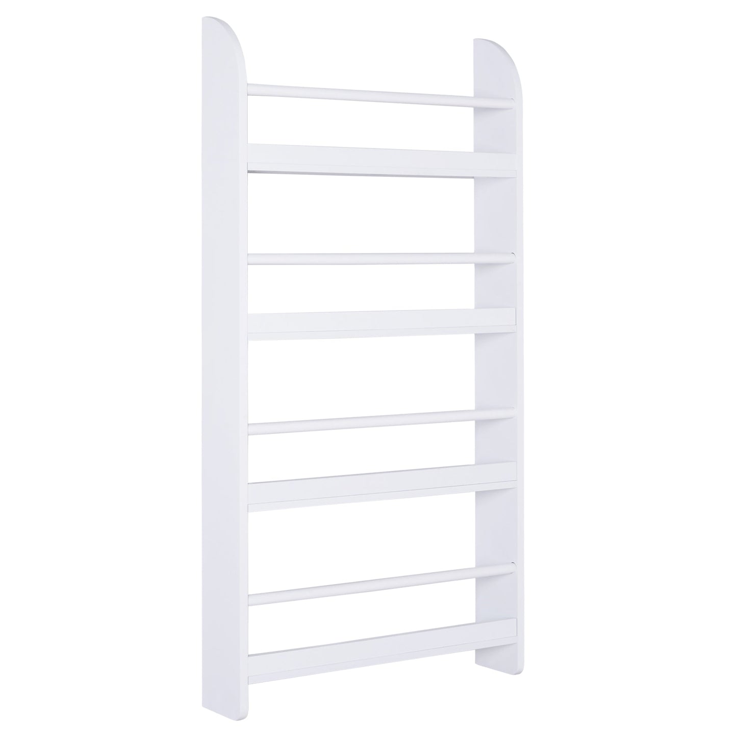 HOMCOM Bookcase, 4 Tier Wall Mounted Bookshelf, 15cm Depth Storage Shelving Rack for Bedroom Nursery Office Home, Accessories Supplies, White