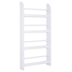 HOMCOM Bookcase, 4 Tier Wall Mounted Bookshelf, 15cm Depth Storage Shelving Rack for Bedroom Nursery Office Home, Accessories Supplies, White
