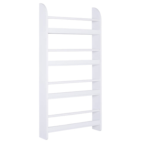 HOMCOM Bookcase, 4 Tier Wall Mounted Bookshelf, 15cm Depth Storage Shelving Rack for Bedroom Nursery Office Home, Accessories Supplies, White