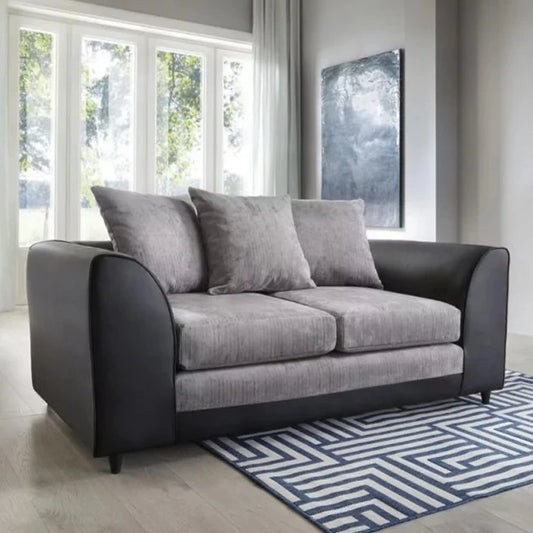 Linacre 2 Seater Sofa - Black and Charcoal