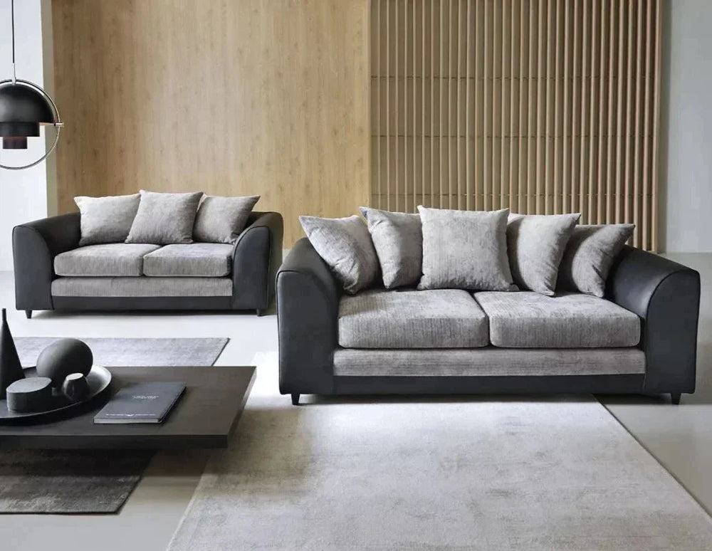 Linacre 2 + 3 Seater Sofa - Black