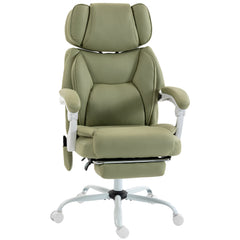 HOMCOM High Back Vibration Massage Office Chair Heated Reclining Computer Chair w/ Adjustable Height, Swivel Wheels, Lime Green