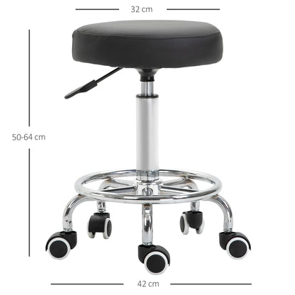 Vinsetto PU Leather Height Adjustable Swivel Salon Stool Black