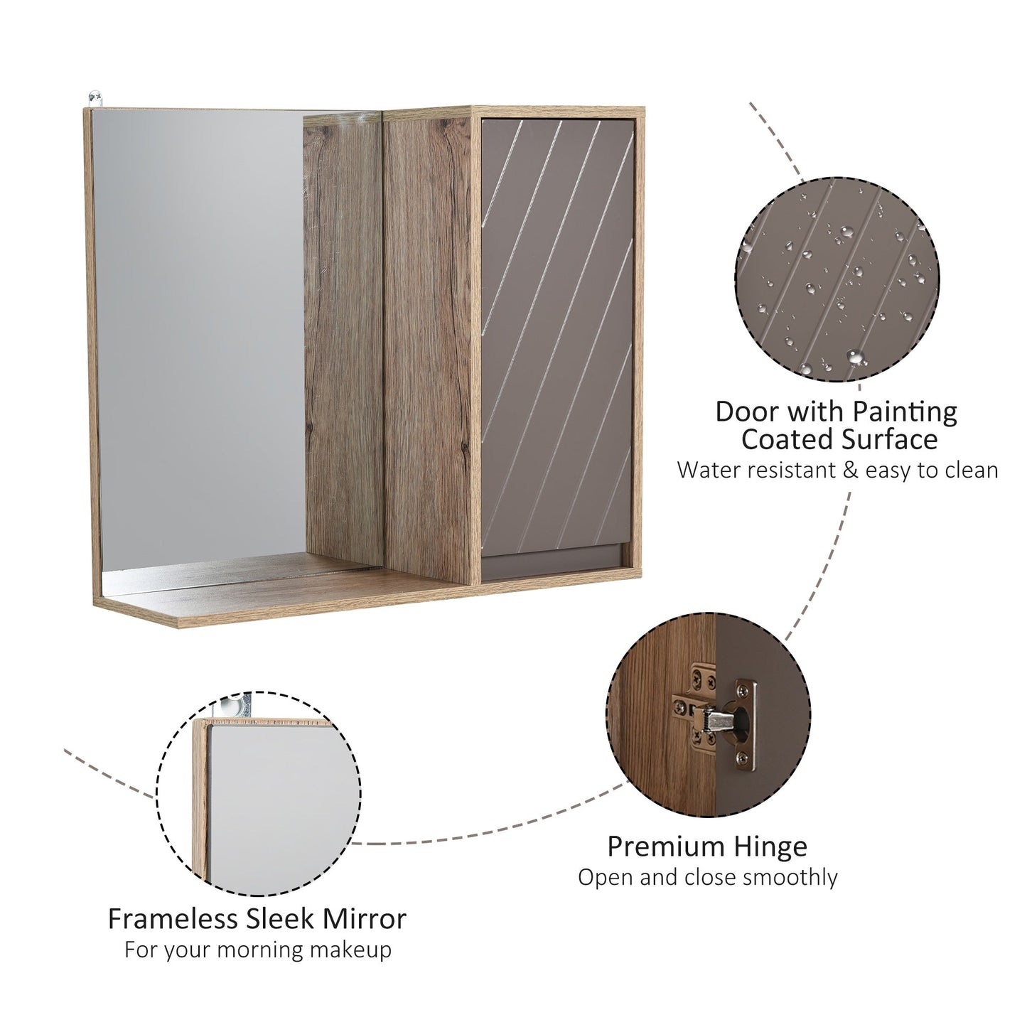 MDF Wall Mounted Bathroom Cabinet With Mirror