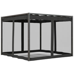 Outsunny 3 x 3m Aluminium Frame Pergola, with Retractable Roof - Dark Grey