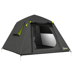 Outsunny Camping Tent 3000mm Waterproof Tent with 2 Doors for 2 Person, Grey & Green