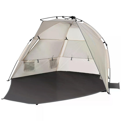 Outsunny Beach Tent for 1-2 Person Pop-up Design with 3 Mesh Windows & Carrying Bag Cream