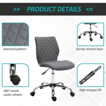 Vinsetto Ergonomic Office Chair 360° Swivel Height Adjustable Home Office Grey