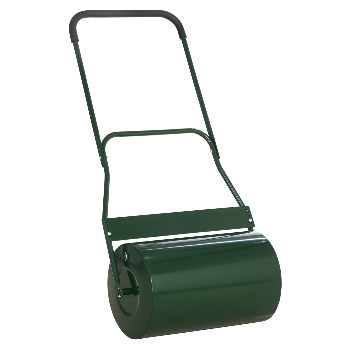 Outsunny 40L Garden Lawn Roller, Water Sand Filled Outdoor Grass Roller, â32cm Heavy Duty Metal Lawn Push Rolling Tool for Grass Seeding, Soil Levelling, Green