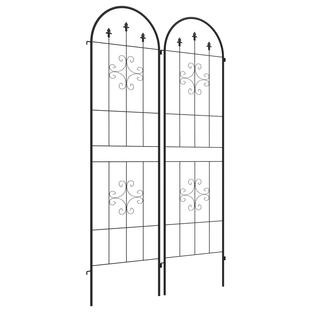 Outsunny Set of Two Spiral Anchor Garden Trellis Panels