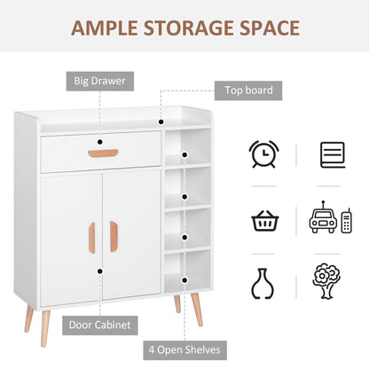 HOMCOM Sideboard, Side Cabinet, Floor Cupboard with Storage Drawer for Hallway, Kitchen, Bedroom, Living Room, White