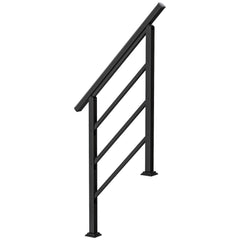 Outsunny Outdoor Handrail for Stairs, 0Â°-45Â° Adjustable Wrought Iron Exterior Handrail, Fit 1 to 3 Steps Stair Railing