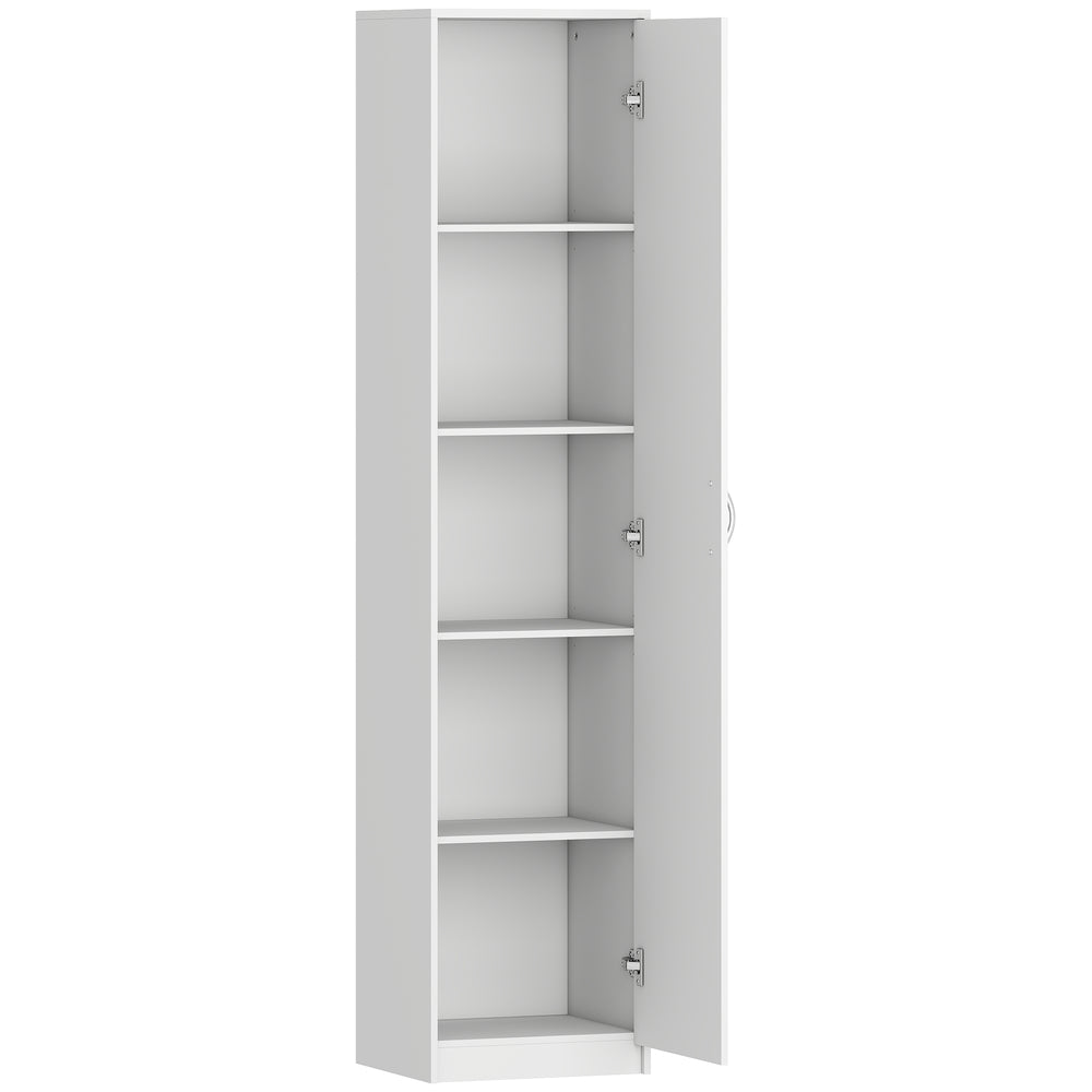HOMCOM 180cm Tall Kitchen Cupboard, Freestanding 5-Tier Pantry Storage Cabinet with Adjustable Shelf, White