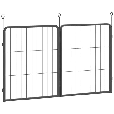 PawHut Two-Piece Dog Pen Expansion Pack for Small Dogs, 60cm Tall Animal Pen with Three Connecting Stakes