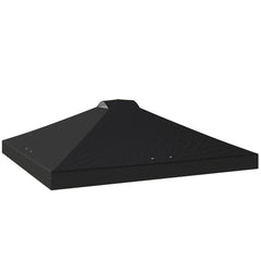 Outsunny gazebo roof replacement UV50+ Waterproof Pop Up Canopy Cover with 8 Drainage Holes 3 x 3 m Black