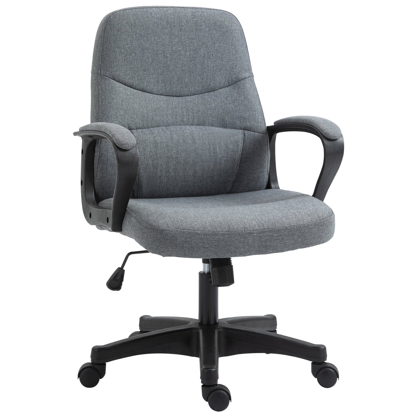 Vinsetto Office Chair with Massager Lumbar Middle Back Ergonomic Support Office 360° Swivel Chairs Adjustable Height Backrest Grey