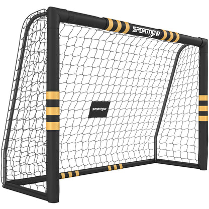 SPORTNOW Football Goal, 8 x 5ft Portable Football Net with EPE Foam Padding, PVC Tube Covers Ground Stakes and Metal Frame